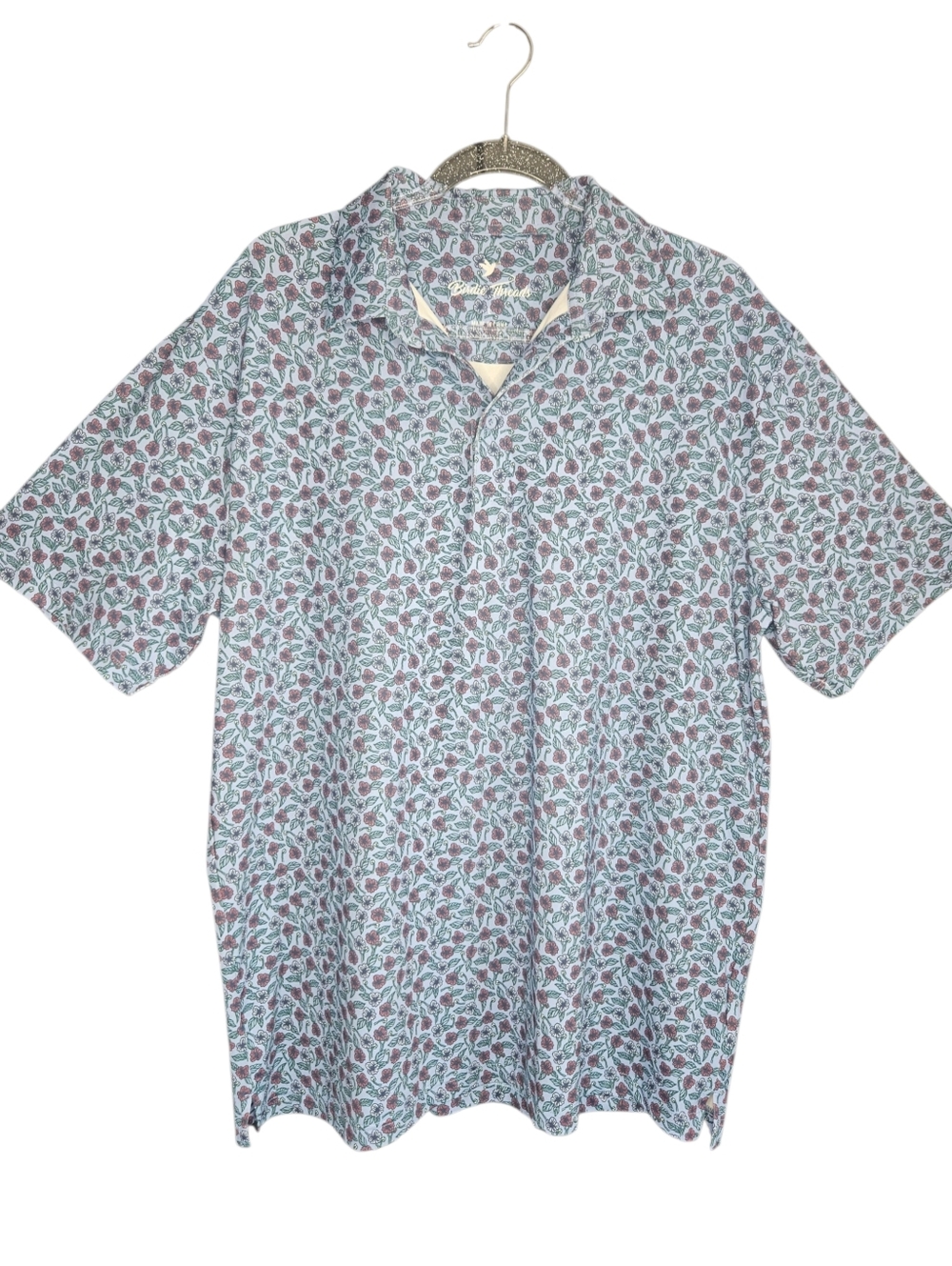 Birdie Threads Mens Golf‎ Shirt Lg All Over Floral Print Outdoor Summer